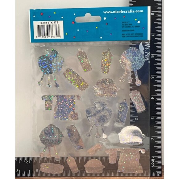 NICOLE STK173 COOK OUT SET OF HOLOGRAPHIC STICKERS GRILL BURGER MUSTARD HOT DOG - Picture 3 of 3